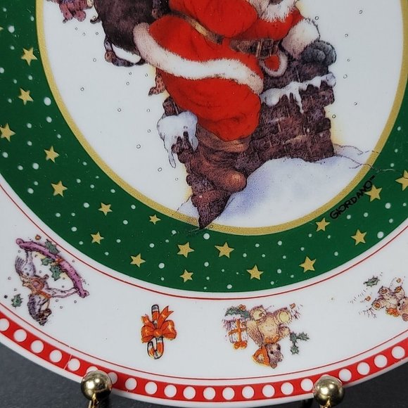Westwood, Giordano Art Ltd. NYC, Christmas Plate 1997 Decorative Use Only Santa - Picture 4 of 9